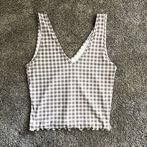Caution to the Wind Gingham Tank Top